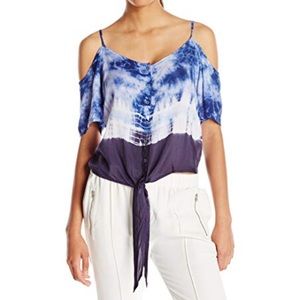 NWT Buffalo David Bitton Cold Shoulder Tie Top XS